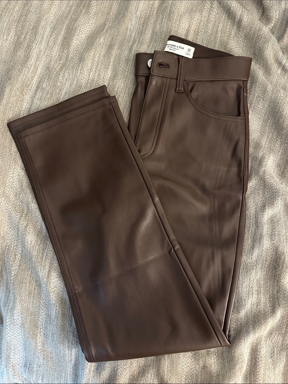 Abercrombie Dark Brown Faux Leather Pants Size 23 Short
